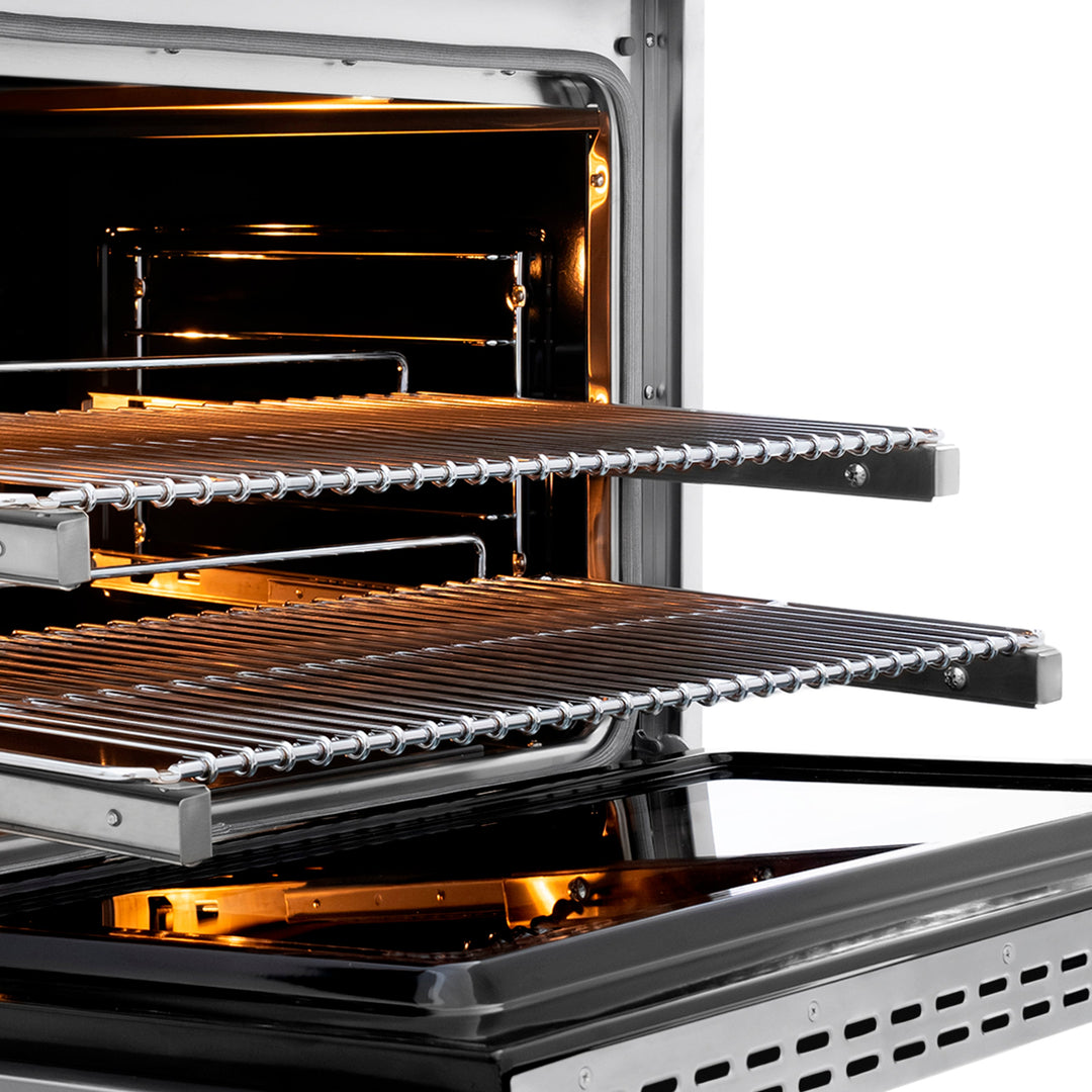 ZLINE Autograph Edition 36 in. 5.2 cu. ft. Paramount Dual Fuel Range with 6 Burner DuoProâ„¢ Cooktop and Electric Convection Oven in Stainless Steel with Champagne Bronze Helix Handle and Accents (PSDRZ-36-KCB)