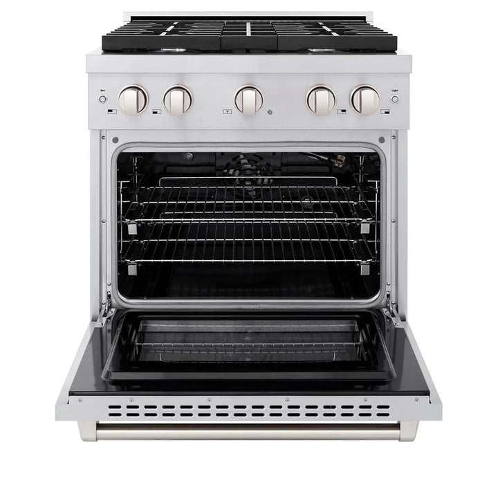 ZLINE Appliance Package - 30 in. Gas Range, Range Hood, 3 Rack Dishwasher, 3KP-SGRRH30-DWV