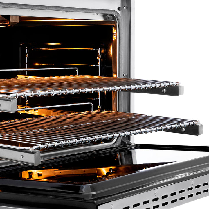 ZLINE Autograph Edition 36 in. 5.2 cu. ft. Paramount Gas Range with 6 Burner DuoProâ„¢ Cooktop and Convection Gas Oven in Stainless Steel with Polished Gold Helix Handle and Accents (PSGRZ-36-KG)