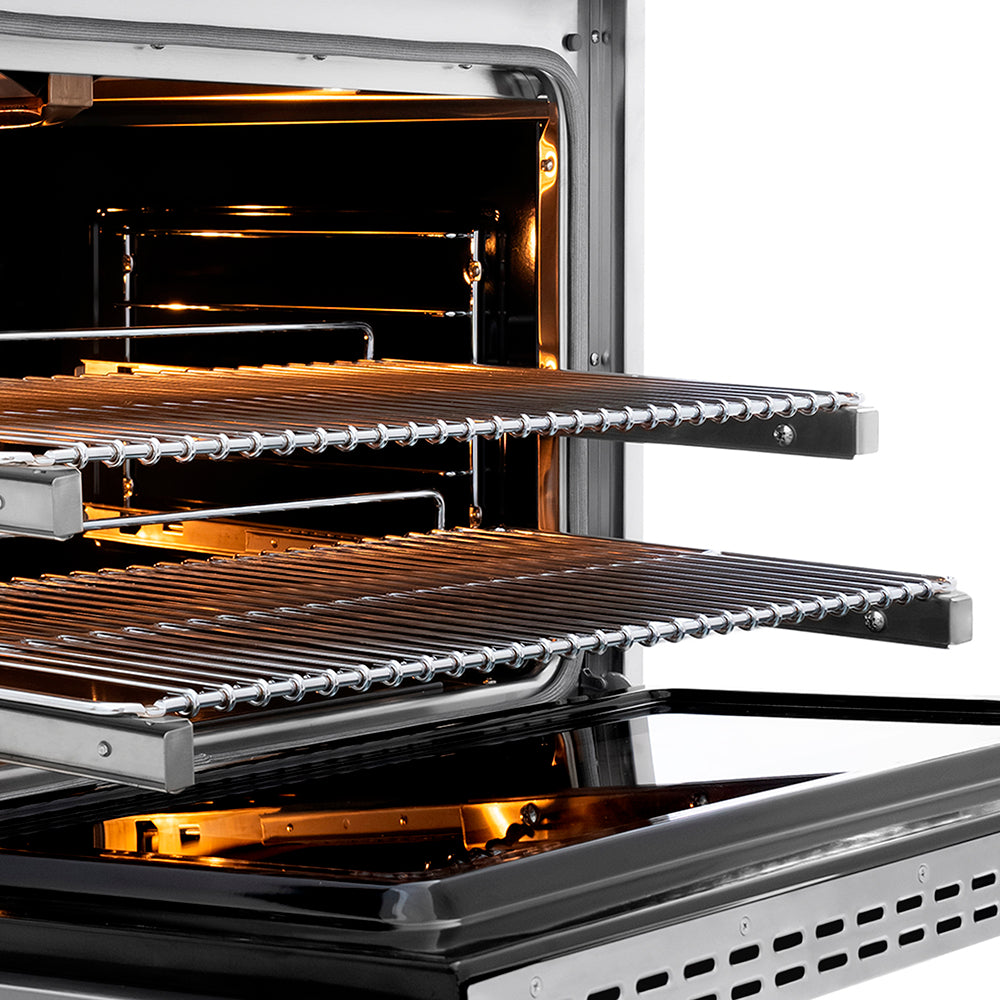 ZLINE Autograph Edition 36 in. 5.2 cu. ft. Paramount Gas Range with 6 Burner DuoProâ„¢ Cooktop and Convection Gas Oven in Stainless Steel with Champagne Bronze Helix Handle and Accents (PSGRZ-36-KCB)
