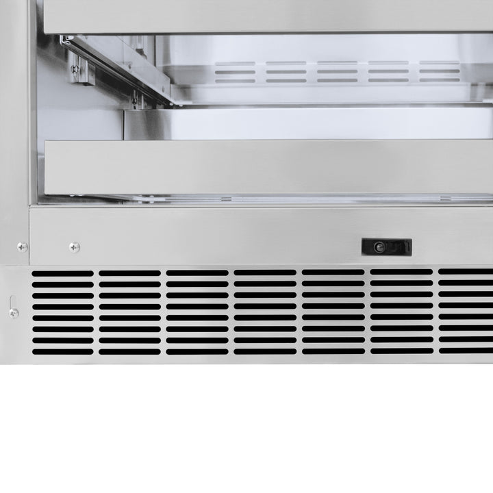 ZLINE Autograph 24" Touchstone 151 Can Beverage Fridge with Panel Ready Glass Door and Polished Gold Handle,  RBSPOZ-24-G