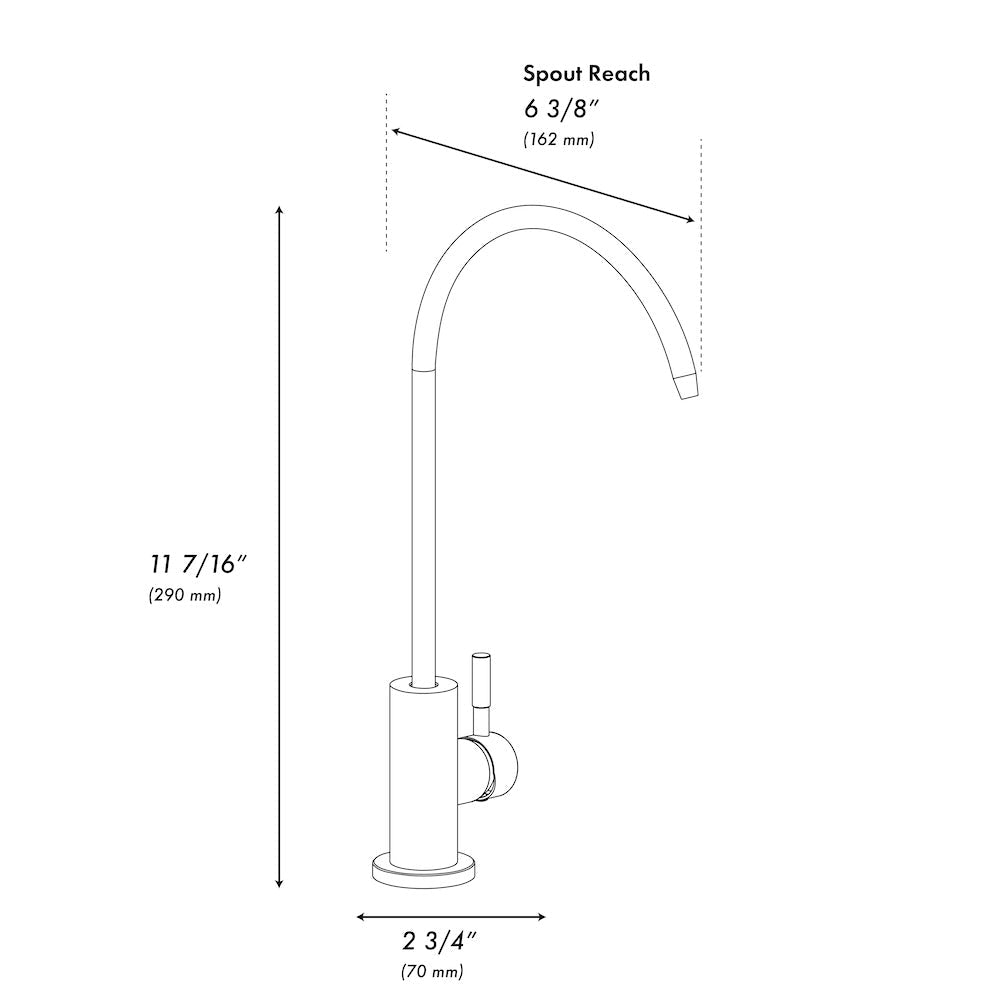 ZLINE Palisades Single Handle Drink Faucet in Brushed Nickel (RBCN1-FBV-BN)