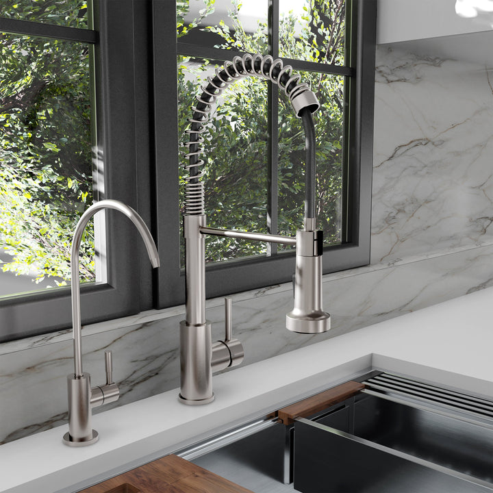 ZLINE Palisades Single Handle Drink Faucet in Brushed Nickel (RBCN1-FBV-BN)