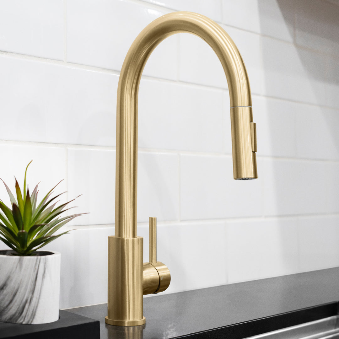 ZLINE Palisades Pull Down Single Handle Kitchen Faucet in Champagne Bronze (RBCN1-KF-CB)