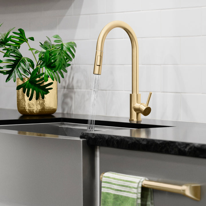 ZLINE Palisades Pull Down Single Handle Kitchen Faucet in Champagne Bronze (RBCN1-KF-CB)