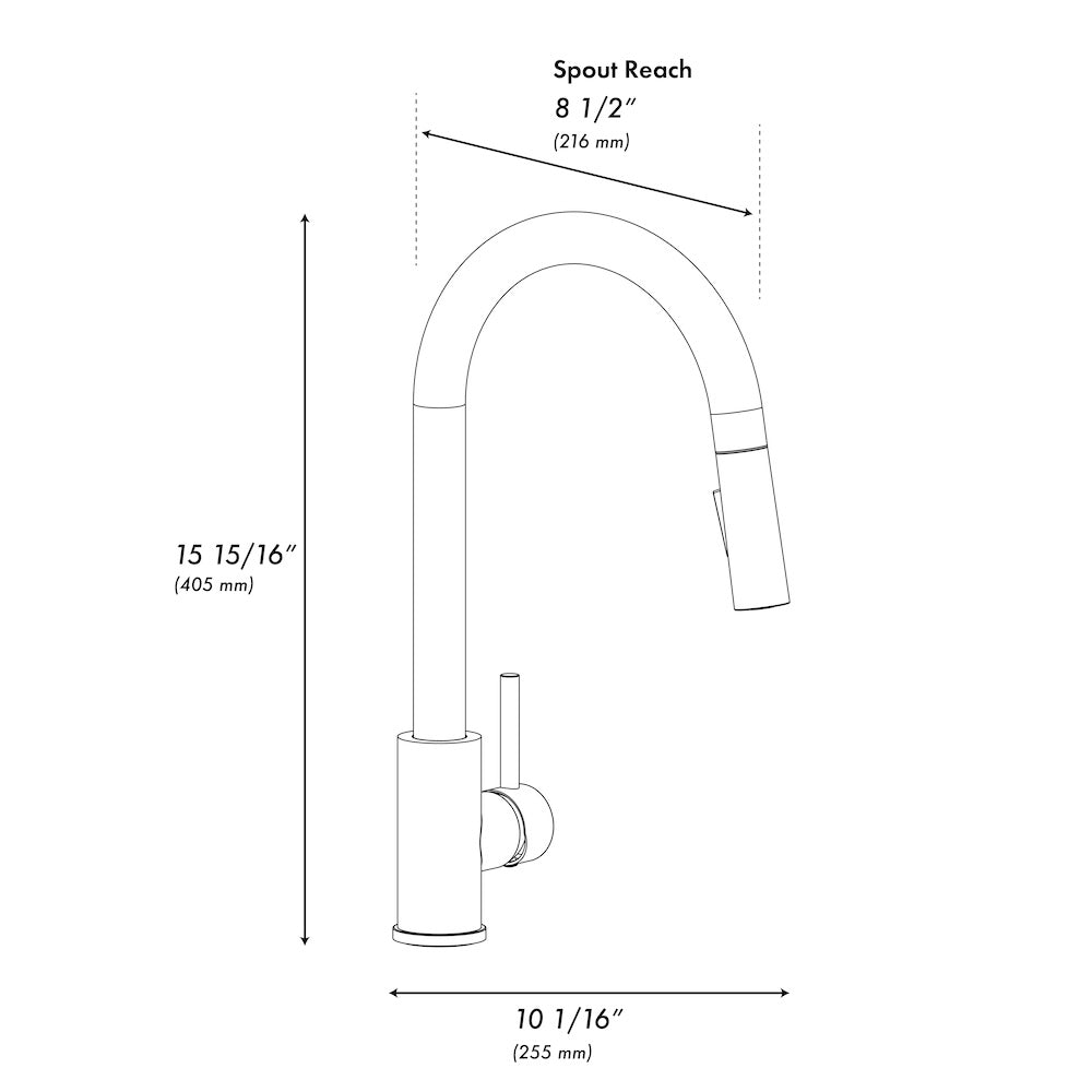ZLINE Palisades Pull Down Single Handle Kitchen Faucet in Matte Black (RBCN1-KF-MB)