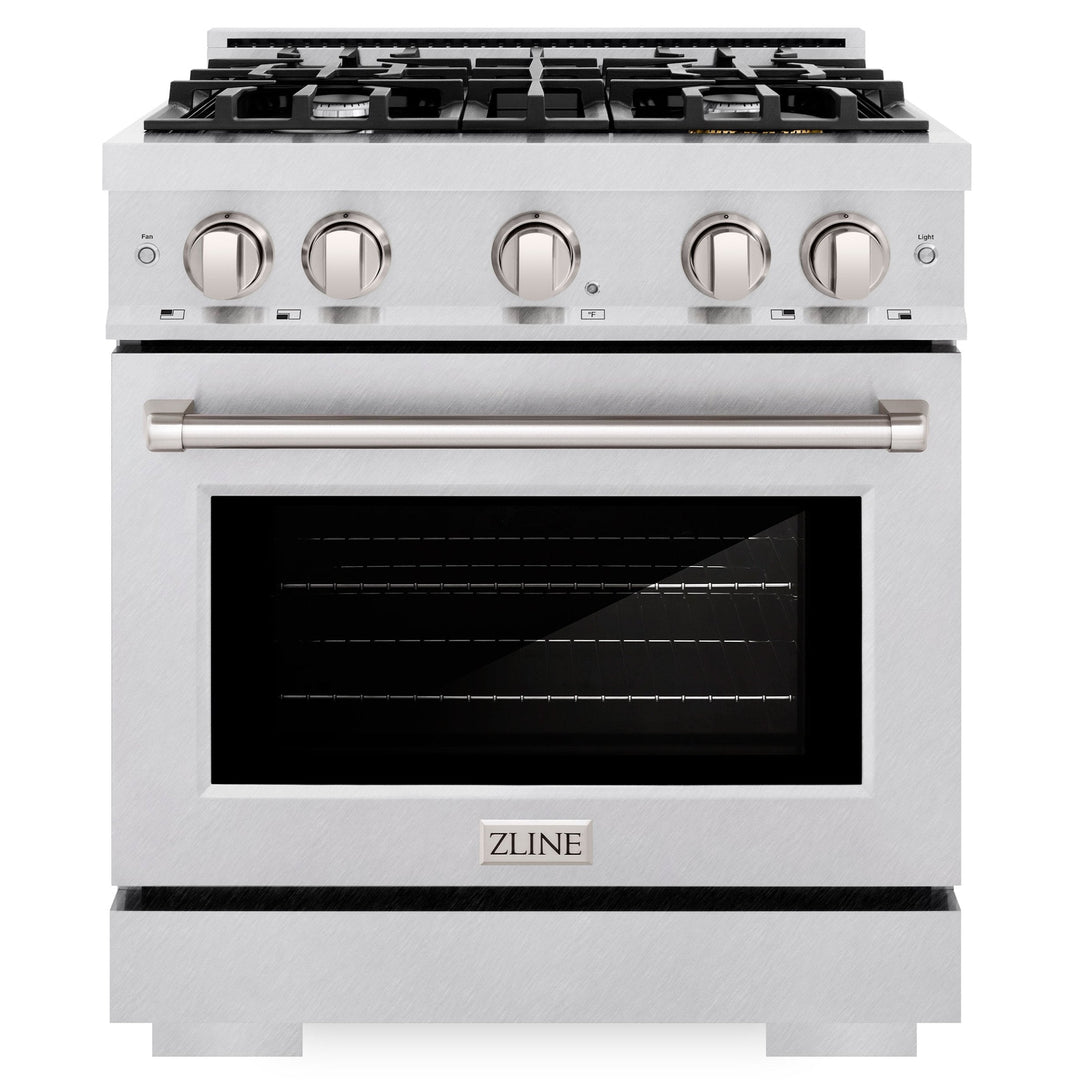 ZLINE 30" 4.2 cu. ft. Select Gas Range with 4 Burners in DuraSnow® Stainless Steel, HGRS-30