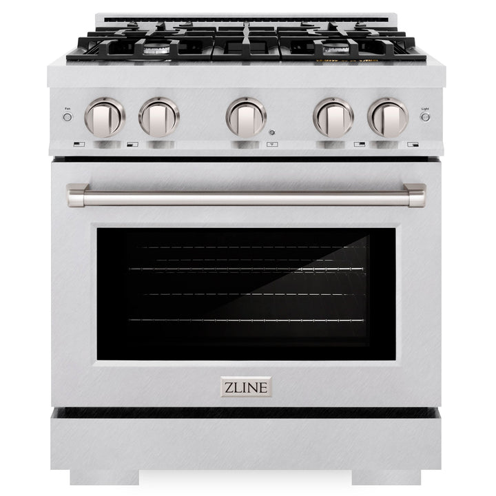 ZLINE 30" 4.2 cu. ft. Select Gas Range with 4 Burners in DuraSnow® Stainless Steel, HGRS-30