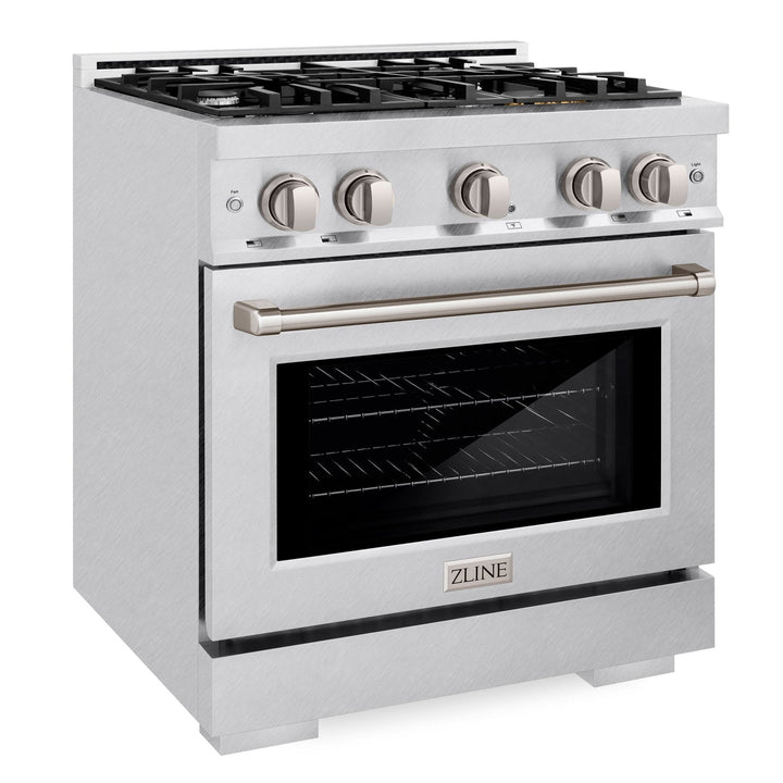 ZLINE 30" 4.2 cu. ft. Select Gas Range with 4 Burners in DuraSnow® Stainless Steel, HGRS-30