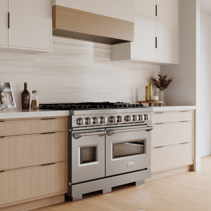 ZLINE 48" 6.7 cu. ft. Classic Double Oven Dual Fuel Range with 8 Burners in Stainless Steel, CDR48