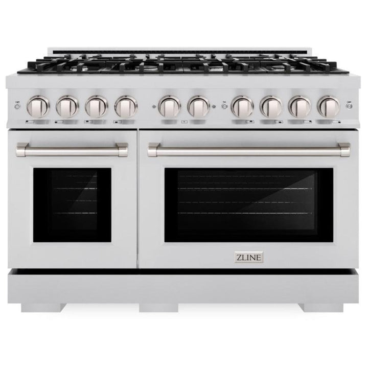 ZLINE 48" 6.7 cu. ft. Select Double Oven Dual Fuel Range with 8 Burners in Stainless Steel, HDR48