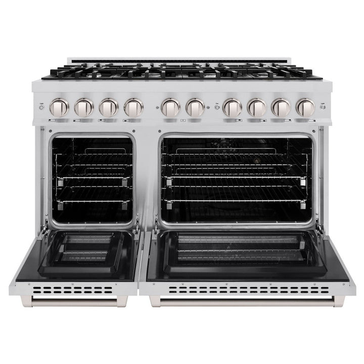 ZLINE 48" 6.7 cu. ft. Select Double Oven Dual Fuel Range with 8 Burners in Stainless Steel, HDR48