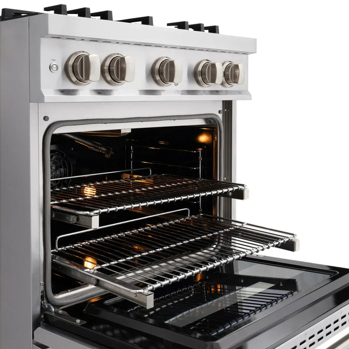 ZLINE 30" 4.2 cu. ft. Select Gas Range with Convection Gas Oven in Stainless Steel with 4 Brass Burners, HGR-BR-30