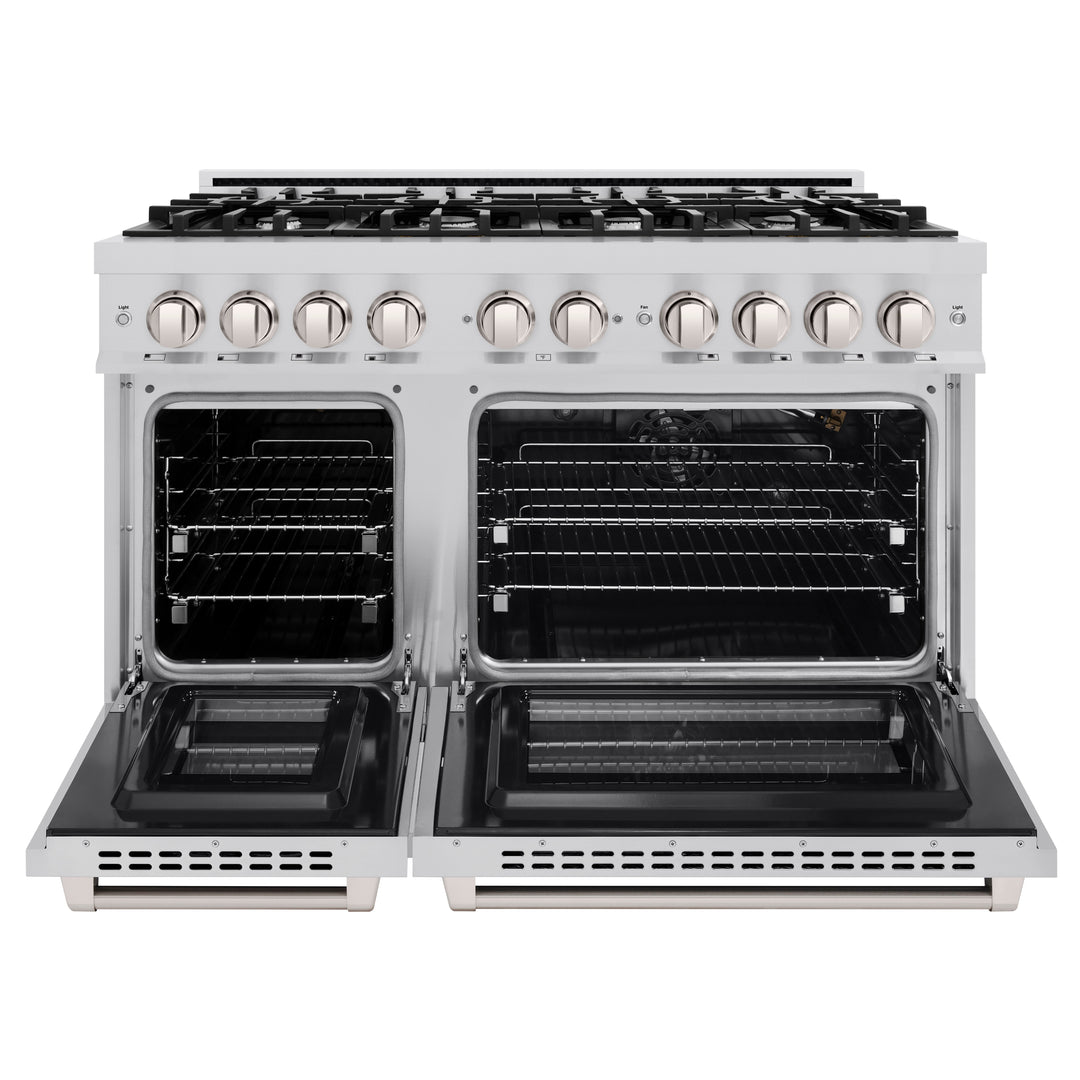 ZLINE 48" 6.7 cu. ft. Select Double Oven Gas Range with 8 Burners in Stainless Steel, HGR48