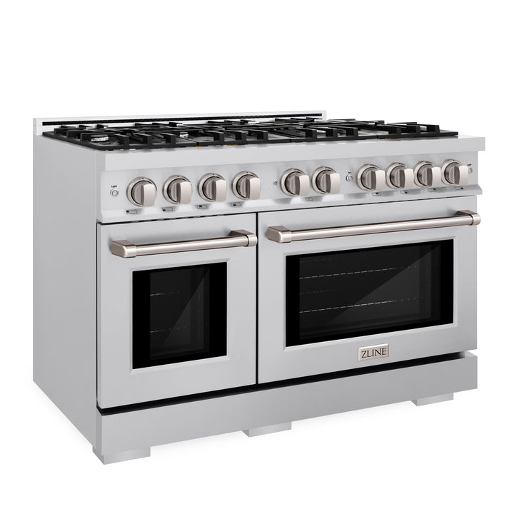 ZLINE 48" 6.7 cu. ft. Select Double Oven Gas Range with 8 Burners in Stainless Steel, HGR48
