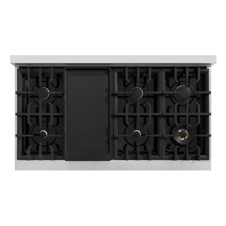 ZLINE 48" 6.7 cu. ft. Select Double Oven Gas Range with 8 Burners in Stainless Steel, HGR48