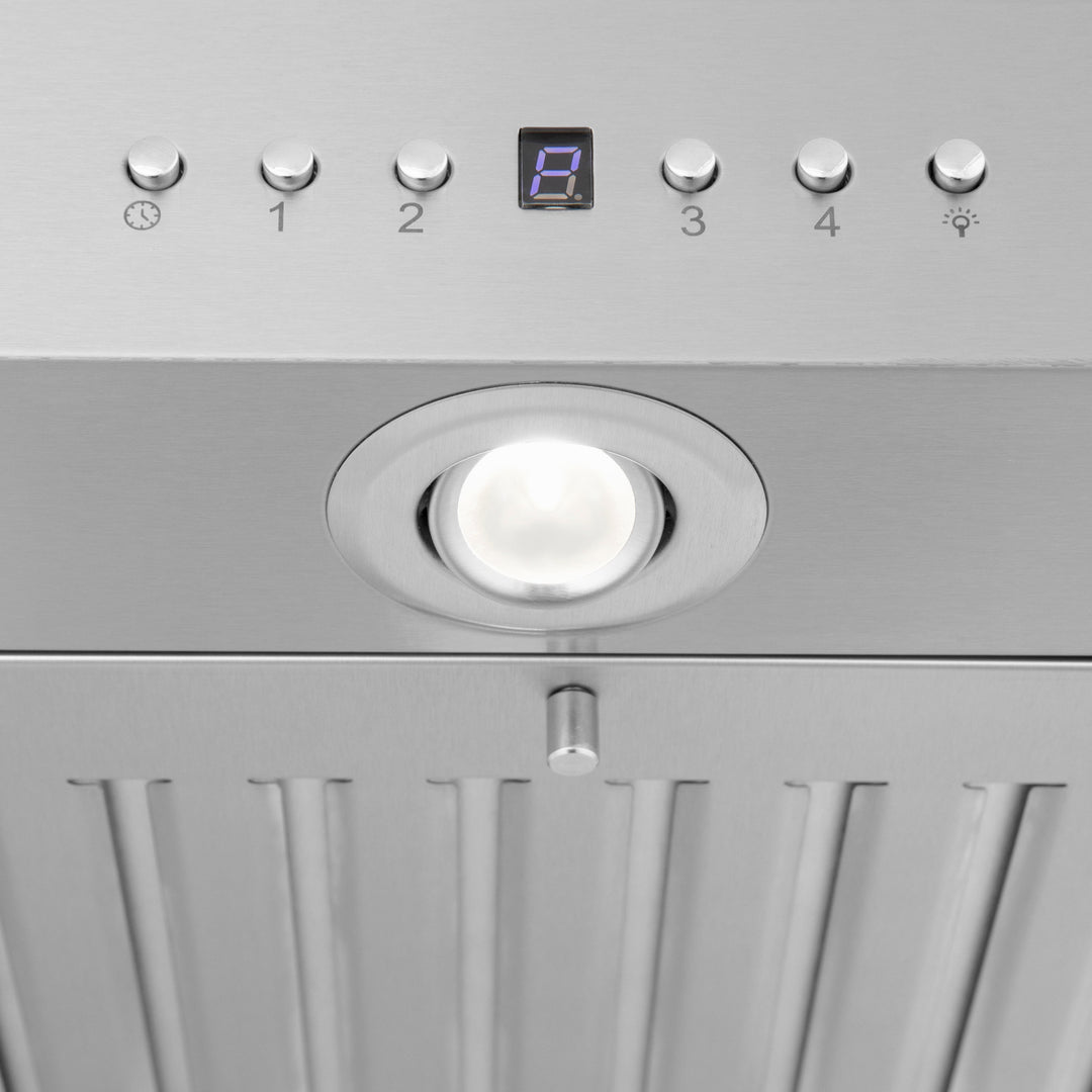 48" ZLINE CrownSoundâ„¢Ducted Vent Island Mount Range Hood in Stainless Steel with Built-in Bluetooth Speakers (KE2iCRN-BT-48)