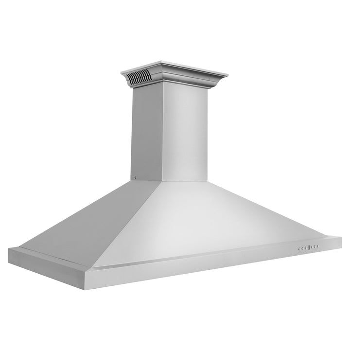 42" ZLINE CrownSoundâ„¢Ducted Vent Wall Mount Range Hood in Stainless Steel with Built-in Bluetooth Speakers (KBCRN-BT-42)