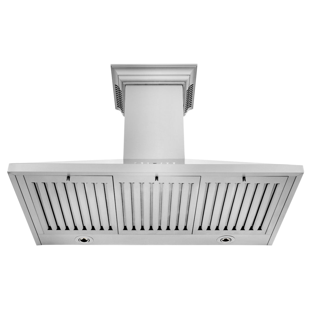 36" ZLINE CrownSoundâ„¢Ducted Vent Wall Mount Range Hood in Stainless Steel with Built-in Bluetooth Speakers (KL2CRN-BT-36)