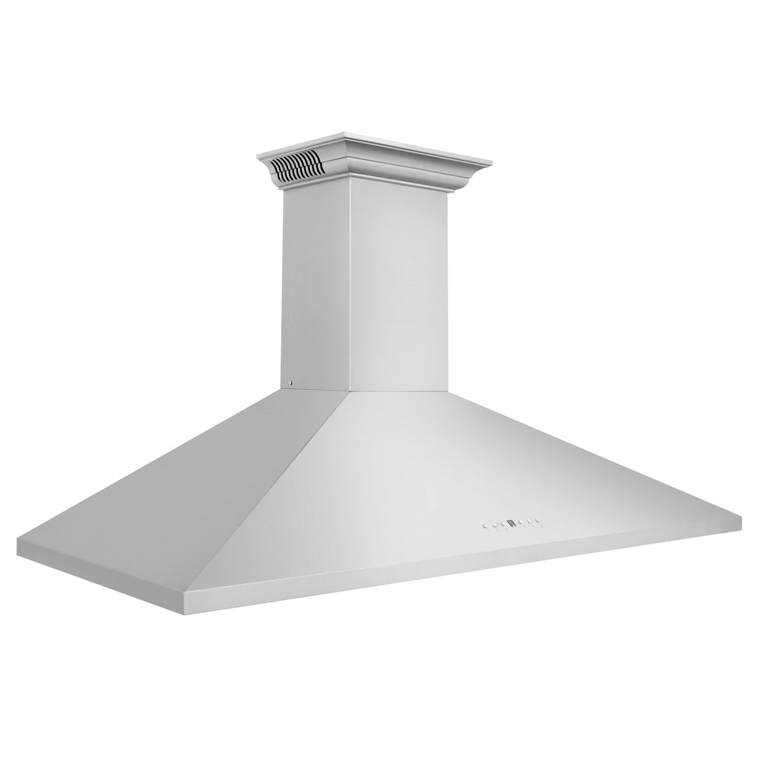 48" ZLINE CrownSoundâ„¢Ducted Vent Wall Mount Range Hood in Stainless Steel with Built-in Bluetooth Speakers (KL2CRN-BT-48)