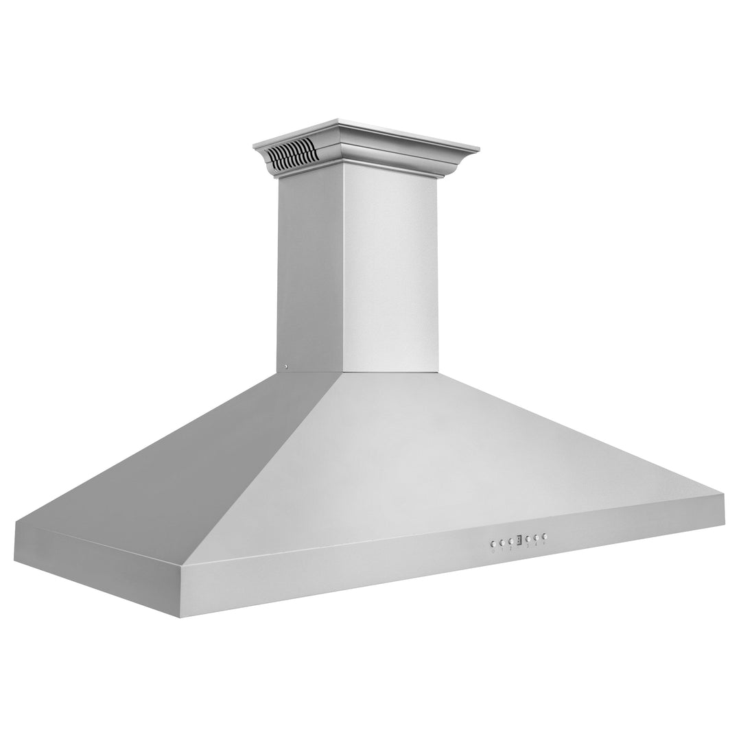 48" ZLINE CrownSoundâ„¢Ducted Vent Wall Mount Range Hood in Stainless Steel with Built-in Bluetooth Speakers (KL3CRN-BT-48)