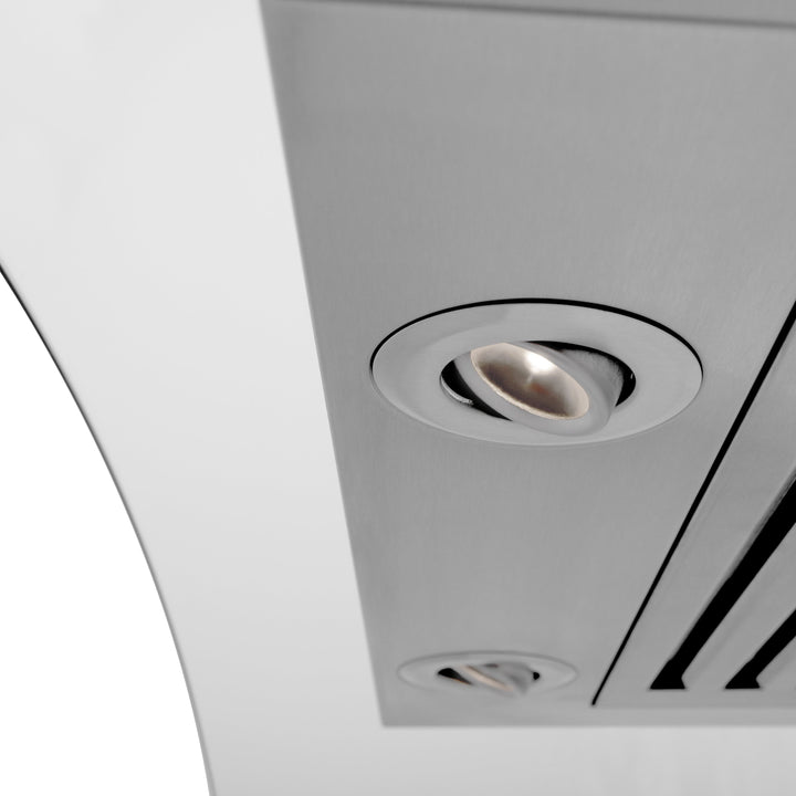 36" ZLINE CrownSoundâ„¢Ducted Vent Wall Mount Range Hood in Stainless Steel with Built-in Bluetooth Speakers (KZCRN-BT-36)