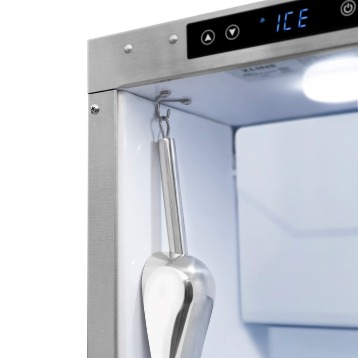 ZLINE 15 in. Touchstone Clear Cube Ice Maker with Drain Pump and Black Stainless Steel Door (ICCD-BS-15)