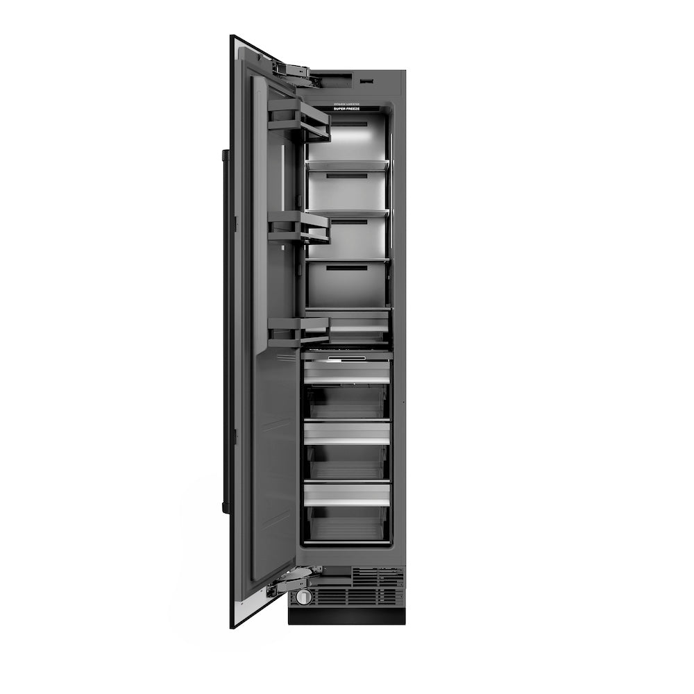 ZLINE 18 in. 8.6 cu. ft. Left Hinge Column Freezer in Black Stainless Steel with Graphite Gray Interior (RCFVL-BS-18)