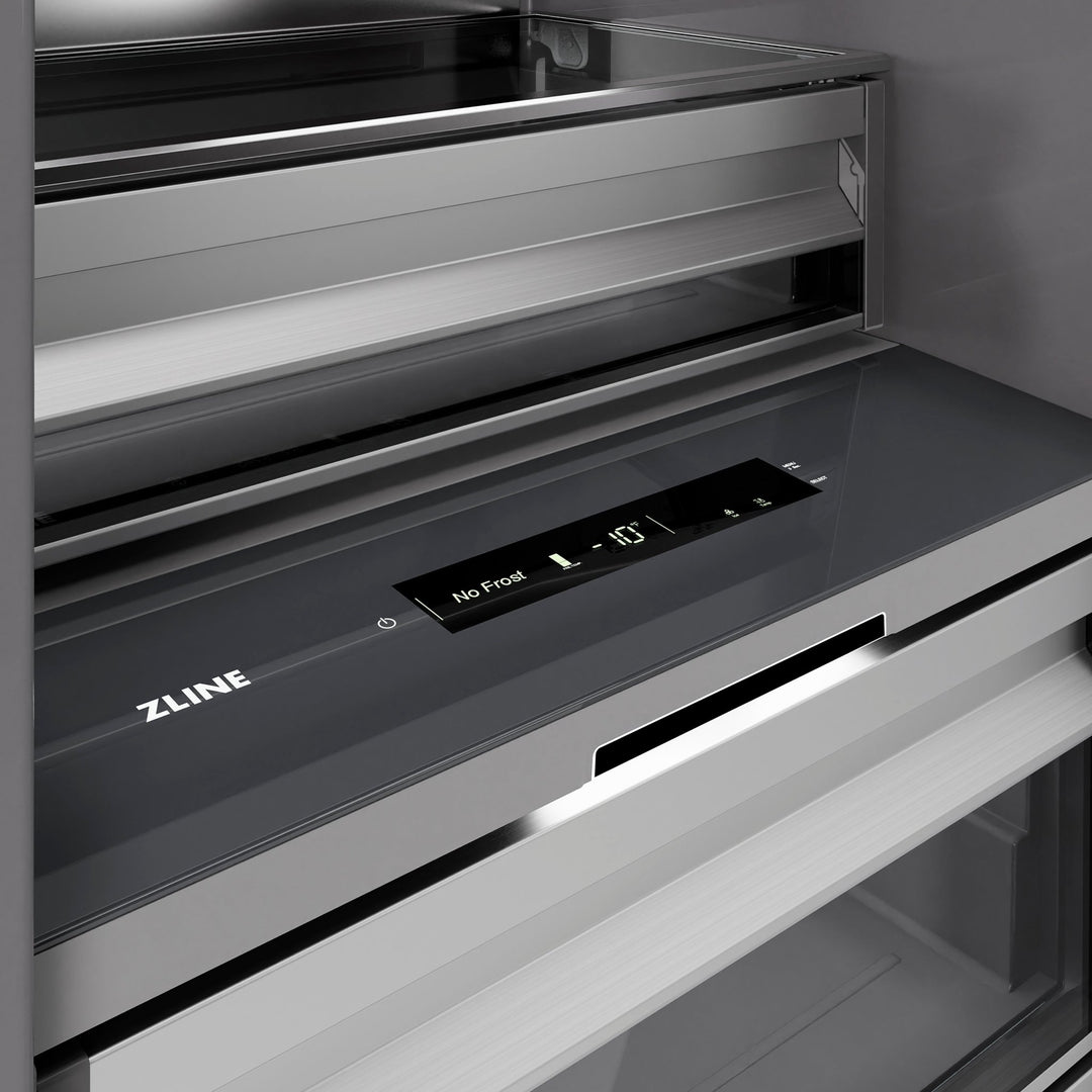 ZLINE 18 in. 8.6 cu. ft. Left Hinge Column Freezer in White Matte with Graphite Gray Interior (RCFVL-WM-18)