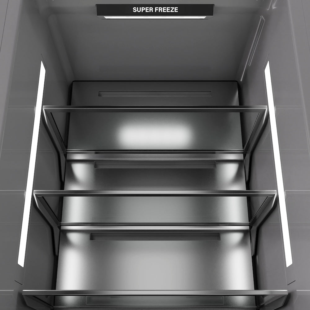 ZLINE 18 in. 8.6 cu. ft. Panel Ready Right Hinge Column Freezer with Graphite Gray Interior (RBCFVR-18)