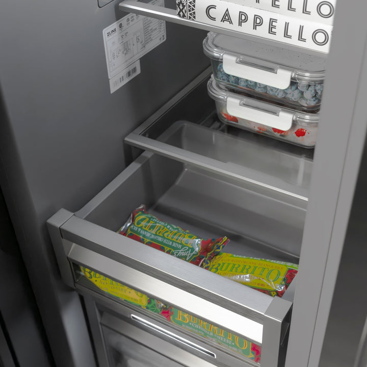 ZLINE 18 in. 8.6 cu. ft. Right Hinge Column Freezer in Satin Stainless Steel with Graphite Gray Interior (RCFVR-SN-18)