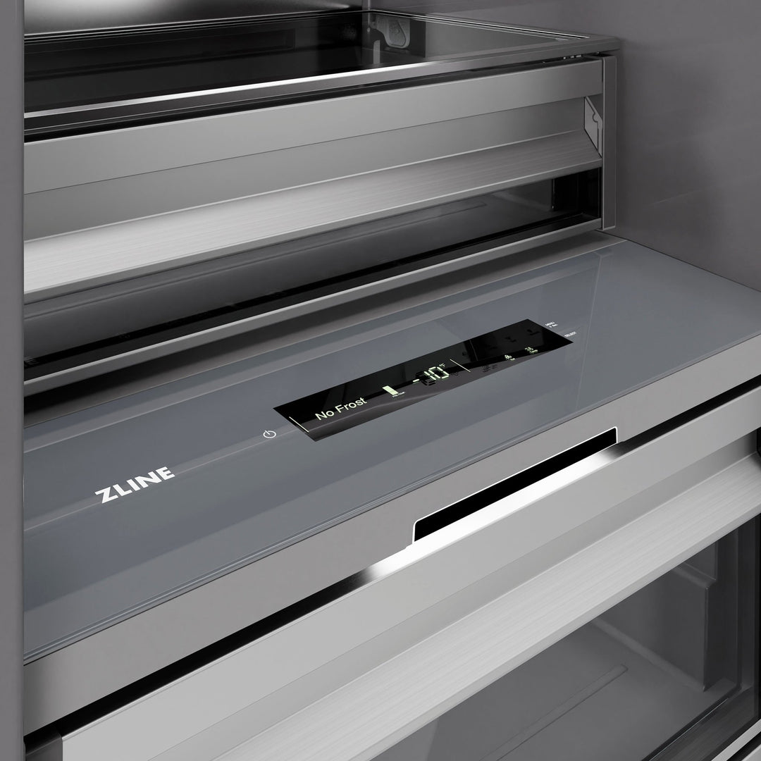 ZLINE 18 in. 8.6 cu. ft. Right Hinge Column Freezer in Satin Stainless Steel with Graphite Gray Interior (RCFVR-SN-18)