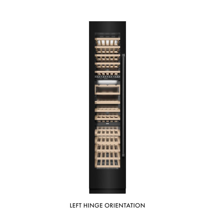 ZLINE 18 in. 9.0 cu. ft. Triple Zone 68 Bottle Left Hinge Column Wine Cooler in Black Stainless Steel (RCWVL-BS-18)