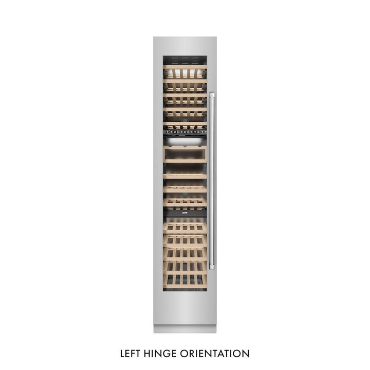 ZLINE 18 in. 9.0 cu. ft. Triple Zone 68 Bottle Left Hinge Column Wine Cooler in Stainless Steel (RCWVL-304-18)