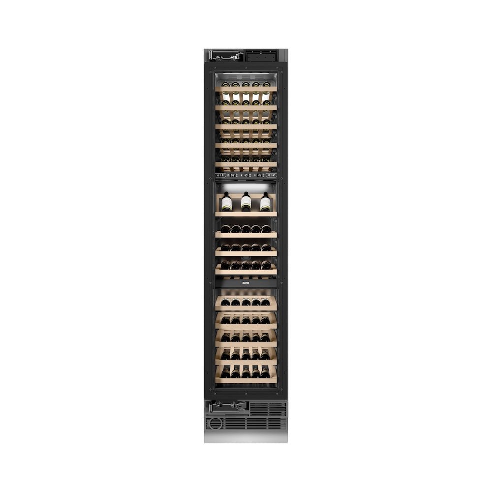 ZLINE 18 in. 9.0 cu. ft. Triple Zone 68 Bottle Panel Ready Left Hinge Column Wine Cooler (RBCWVL-18)