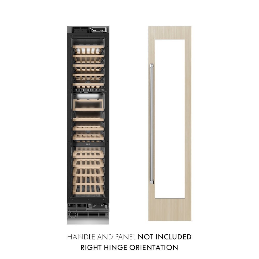ZLINE 18 in. 9.0 cu. ft. Triple Zone 68 Bottle Panel Ready Right Hinge Column Wine Cooler (RBCWVR-18)