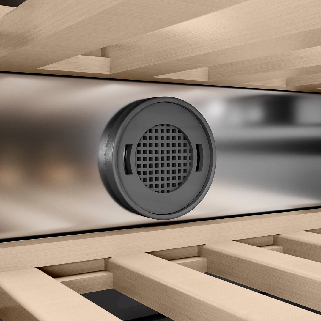 ZLINE 18 in. 9.0 cu. ft. Triple Zone 68 Bottle Right Hinge Column Wine Cooler in Satin Stainless Steel (RCWVR-SN-18)