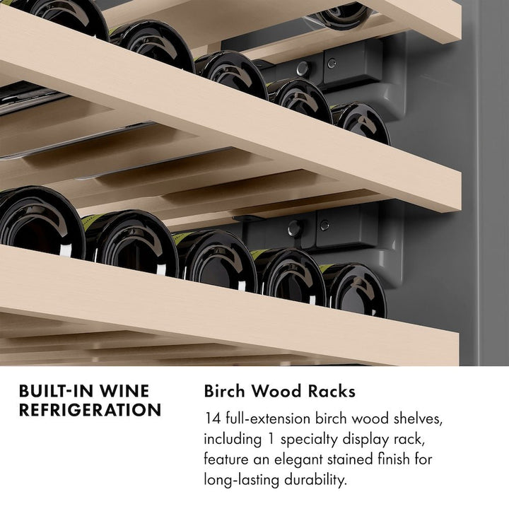 ZLINE 18 in. 9.0 cu. ft. Triple Zone 68 Bottle Right Hinge Column Wine Cooler in Stainless Steel (RCWVR-304-18)