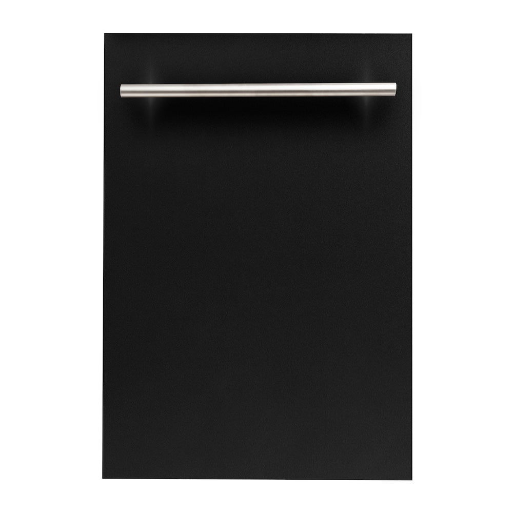 ZLINE 18 in. Dishwasher Panel in Black Matte with Modern Handle (DP-BLM-H-18)