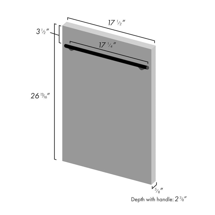 ZLINE 18 in. Dishwasher Panel in Black Matte with Modern Handle (DP-BLM-H-18)
