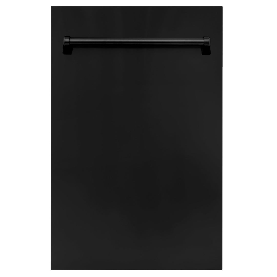ZLINE 18 in. Dishwasher Panel in Black Stainless Steel with Traditional Handle (DP-BS-18)