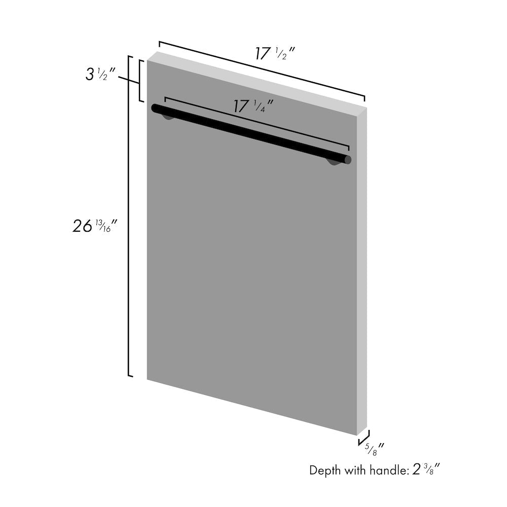 ZLINE 18 in. Dishwasher Panel in Blue Matte with Modern Handle (DP-BM-H-18)