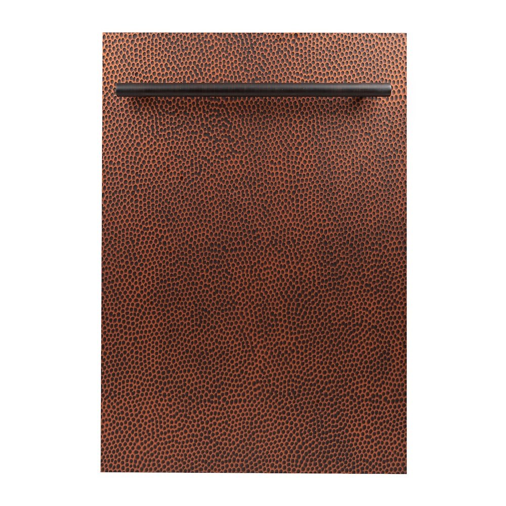 ZLINE 18 in. Dishwasher Panel in Hand-Hammered Copper with Modern Handle (DP-HH-18)