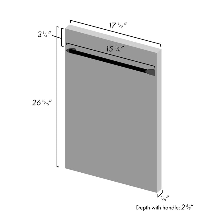 ZLINE 18 in. Dishwasher Panel in Hand-Hammered Copper with Traditional Handle (DP-HH-H-18)