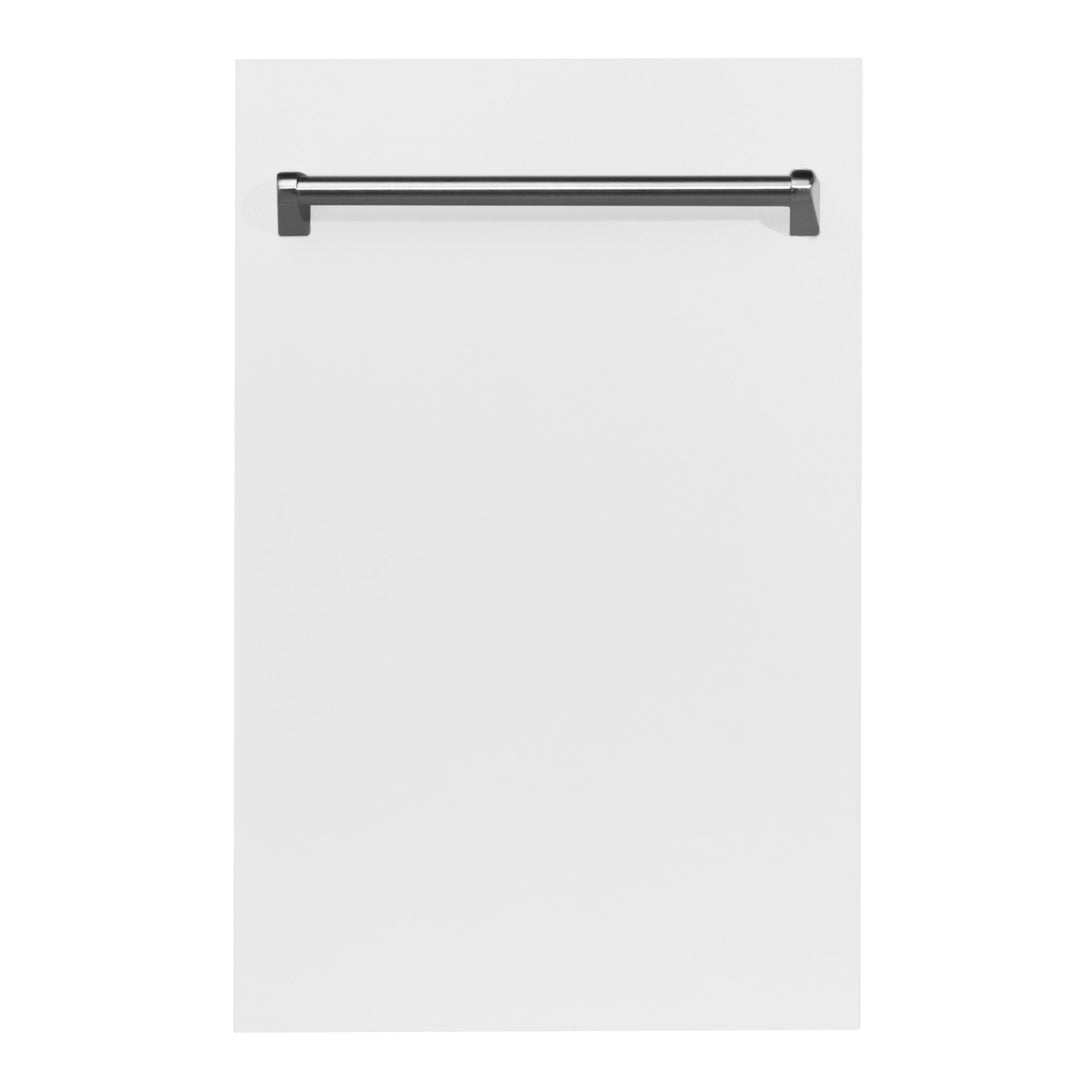 ZLINE 18 in. Dishwasher Panel in White Matte with Traditional Handle (DP-WM-18)