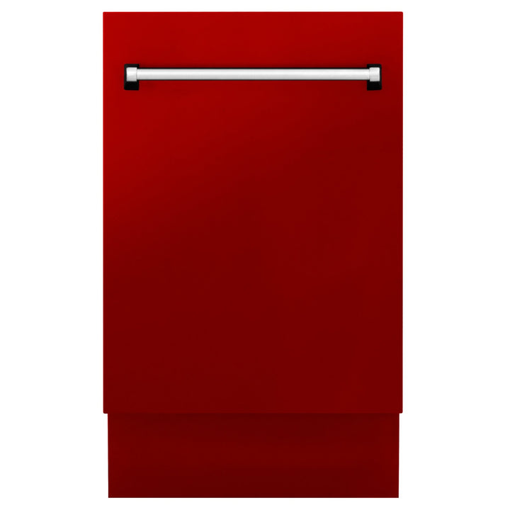 ZLINE 18 in. Tallac Series 3rd Rack Top Control Built-In Dishwasher in Red Gloss with Stainless Steel Tub, 51dBa (DWV-RG-18)