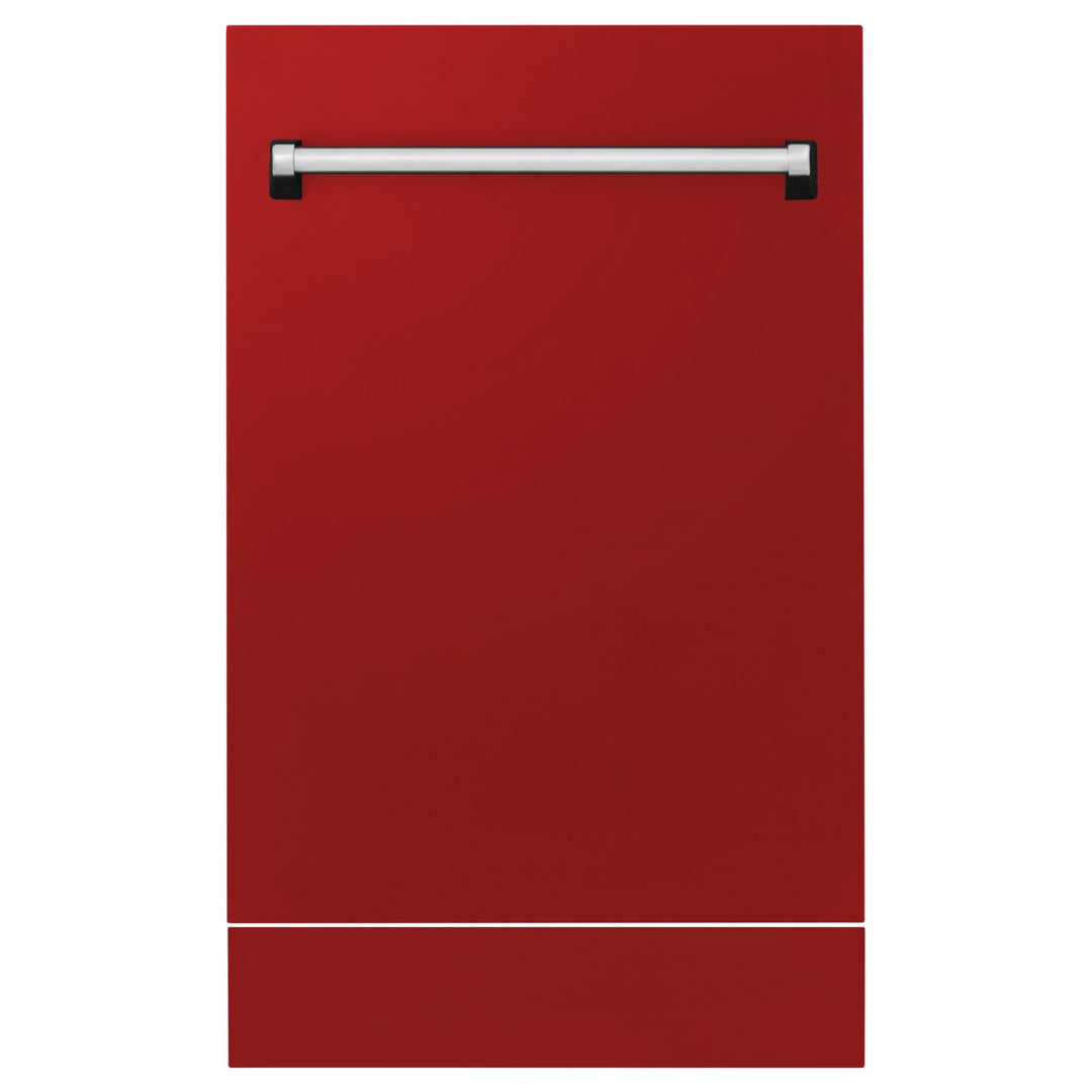 ZLINE 18 in. Tallac Series 3rd Rack Top Control Built-In Dishwasher in Red Gloss with Stainless Steel Tub, 51dBa (DWV-RG-18)