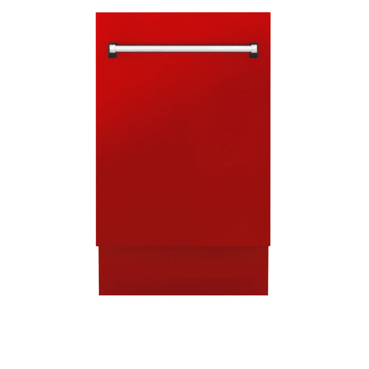 ZLINE 18 in. Tallac Series 3rd Rack Top Control Built-In Dishwasher in Red Matte with Stainless Steel Tub, 51dBa (DWV-RM-18)