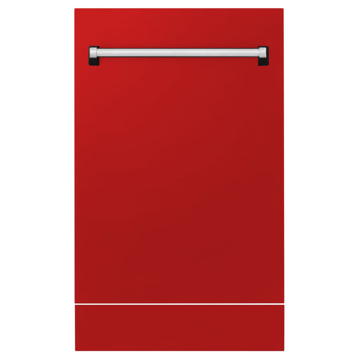 ZLINE 18 in. Tallac Series 3rd Rack Top Control Built-In Dishwasher in Red Matte with Stainless Steel Tub, 51dBa (DWV-RM-18)