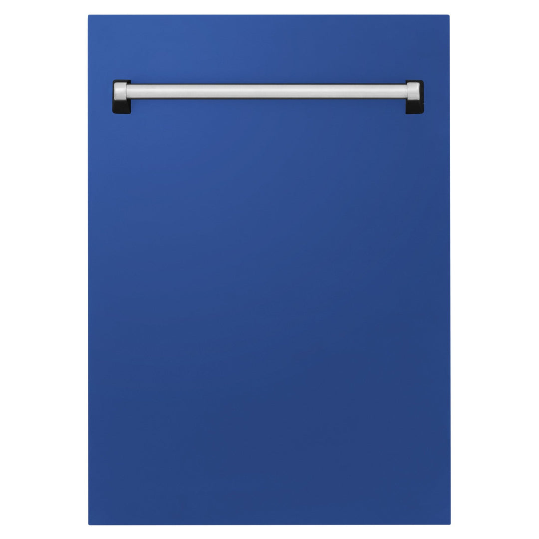 ZLINE 18" Tallac Dishwasher Panel in Blue Matte with Traditional Handle (DPV-BM-18)